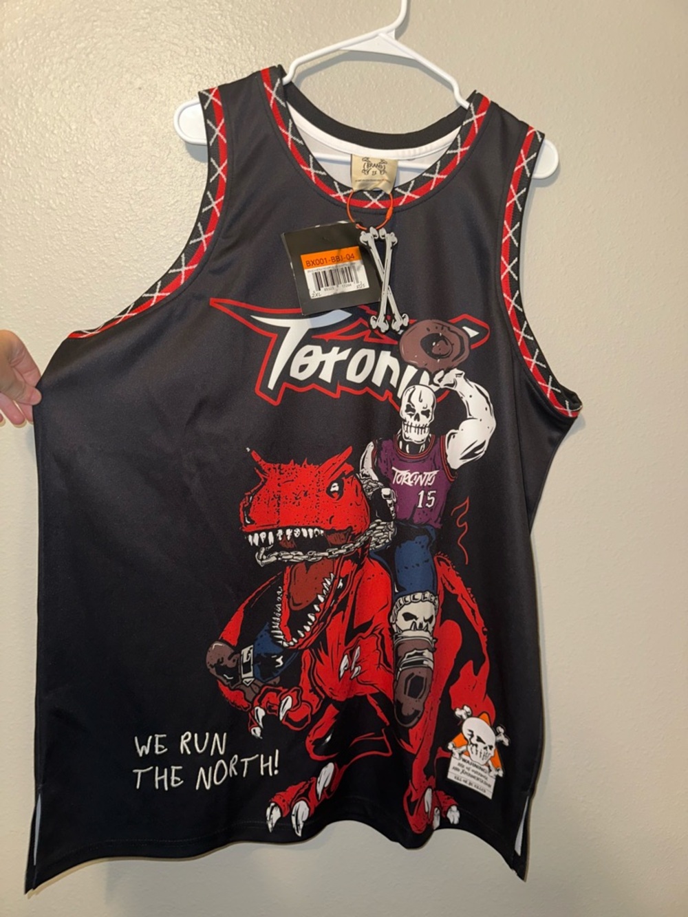Abrand Black Red Graphic Basketball Jersey Tank